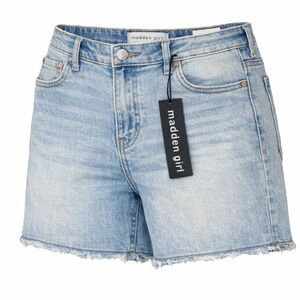 Madden Girl Steve Madden Denim Cut‑Off Shorts Sz 15 NWT 5" 99% Cotton Light Wash